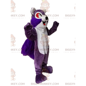 Disfraz de mascota BIGGYMONKEY™ de ardilla morada y blanca
