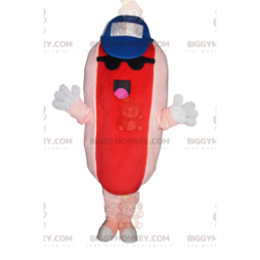 Hotdog BIGGYMONKEY™ mascottekostuum met pet en zonnebril -