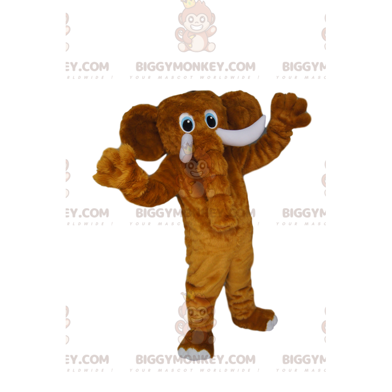 Costume de mascotte BIGGYMONKEY™ d'éléphant marron émerveillé