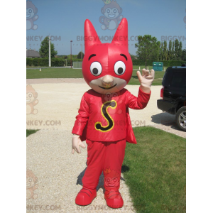 Kostým superhrdiny BIGGYMONKEY™ maskota s maskou a červeným
