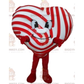 BIGGYMONKEY™ Costume da Mascotte di Cuore Bianco Sorridente con