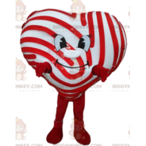 BIGGYMONKEY™ mascottekostuum van lachend wit hart met rode