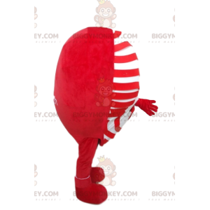 Kostým maskota BIGGYMONKEY™ s úsměvem bílé srdce s červenými
