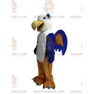 Costume de mascotte BIGGYMONKEY™ d'aigle bleu et blanc très