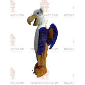 Disfraz de mascota BIGGYMONKEY™ de águila azul y blanca muy