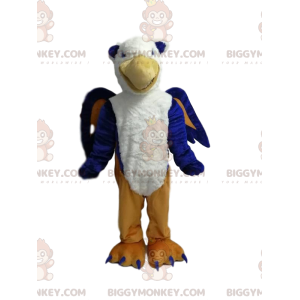 Very Laughing Blue and White Eagle BIGGYMONKEY™ Mascot Costume