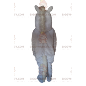 Majestic White Horse BIGGYMONKEY™ maskotkostume med hvid pust -