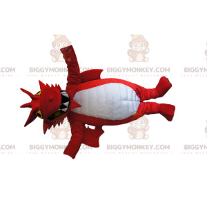 Costume de mascotte BIGGYMONKEY™ de dragon rouge et blanc avec