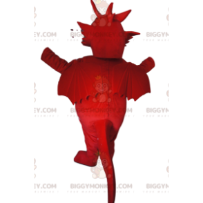 BIGGYMONKEY™ Costume da mascotte Drago rosso e bianco con