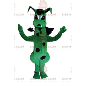 Very Cute Green and Black Dragon BIGGYMONKEY™ Mascot Costume -