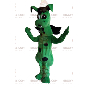Traje de mascote muito fofo dragão verde e preto BIGGYMONKEY™ –