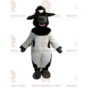 Very Happy Black and White Cow BIGGYMONKEY™ maskottiasu -