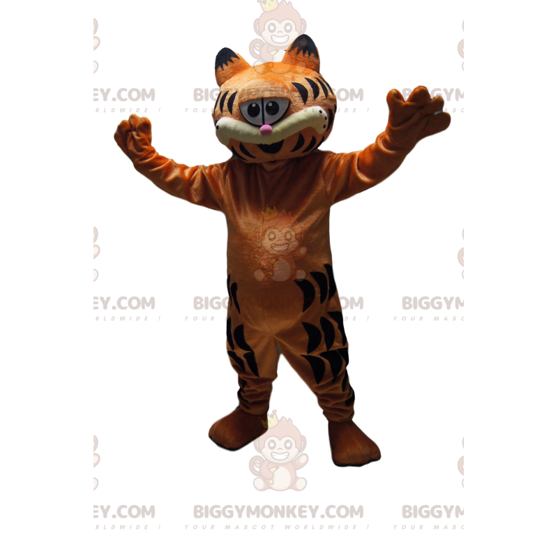 BIGGYMONKEY™ mascottekostuum van Garfield, de zeer gulzige