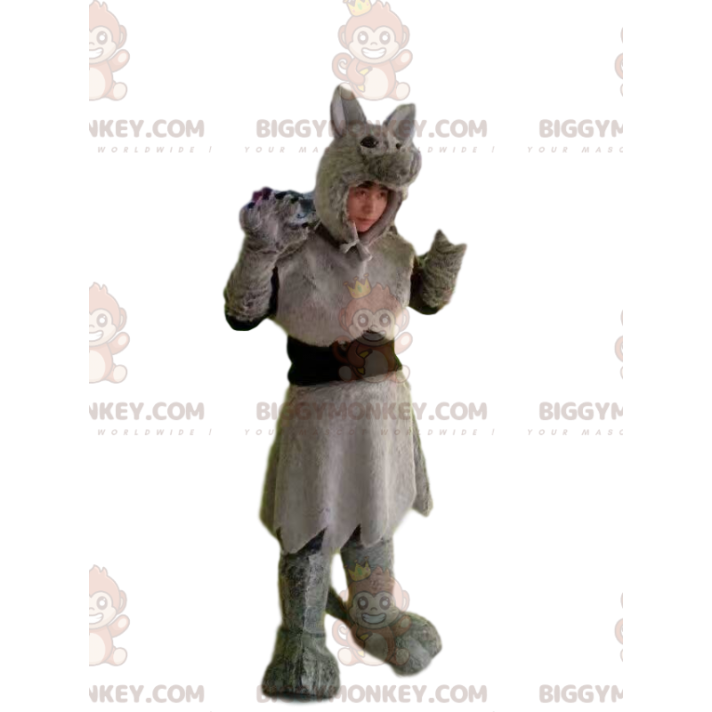 Costume de loup gris avec une belle fourrure - Biggymonkey.com