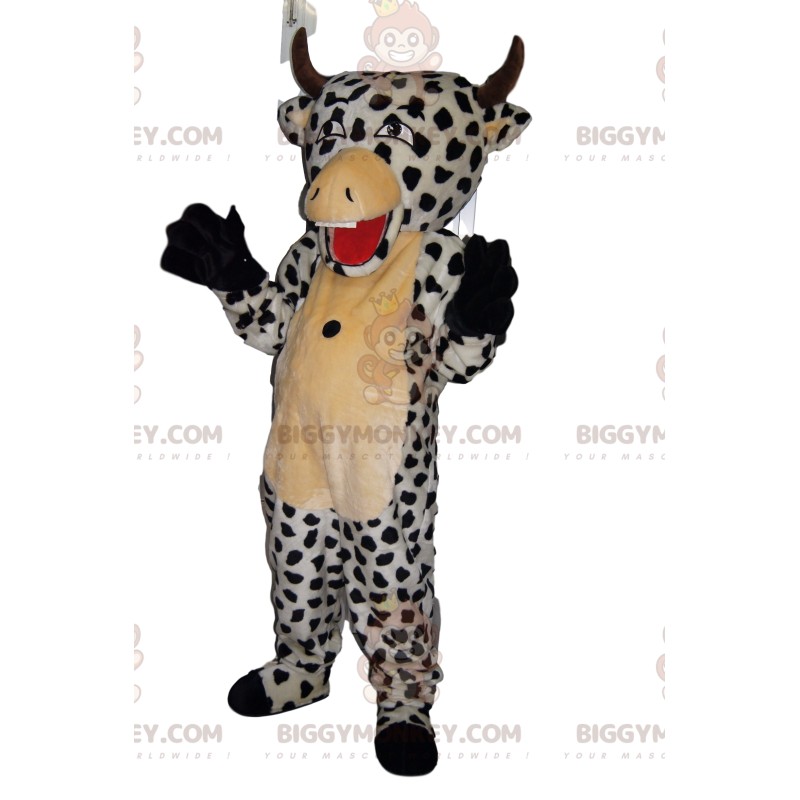 Costume de mascotte BIGGYMONKEY™ de vache avec de jolies tâches
