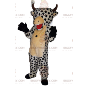 Cow BIGGYMONKEY™ Mascot Costume with Cute Black Spots –