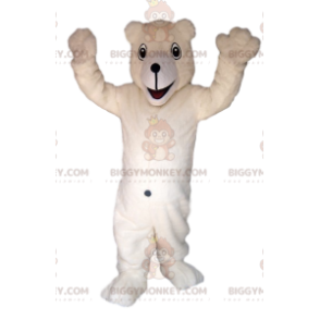Traje de mascote de urso polar BIGGYMONKEY™ com sorriso enorme