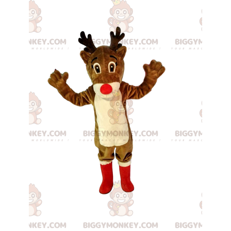 Costume de mascotte BIGGYMONKEY™ de renne avec un beau nez