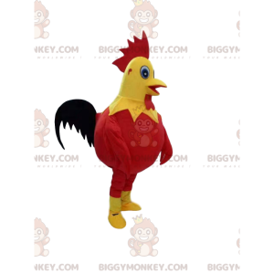 Traje de Mascote BIGGYMONKEY™ Galo Vermelho e Amarelo com