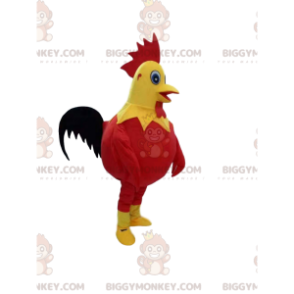 BIGGYMONKEY™ Costume da mascotte Gallo rosso e giallo con