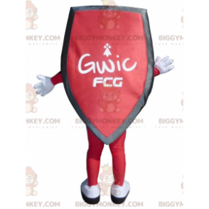 Costume de mascotte BIGGYMONKEY™ de bouclier rouge noir et gris