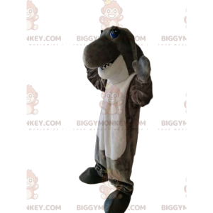 Divertente costume da mascotte BIGGYMONKEY™ squalo grigio e