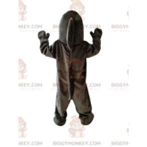 Costume de mascotte BIGGYMONKEY™ de requin gris et blanc très