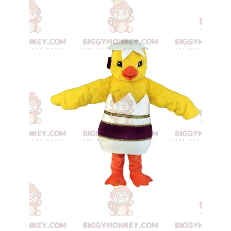 Keltainen Chick BIGGYMONKEY™ maskottiasu tyylikkäällä
