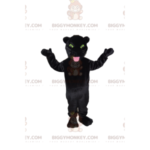 BIGGYMONKEY™ Costume da mascotte di pantera nera con bellissimi