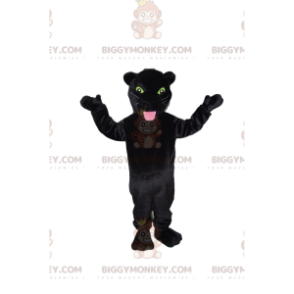 Traje de mascote BIGGYMONKEY™ de Pantera Negra com lindos olhos