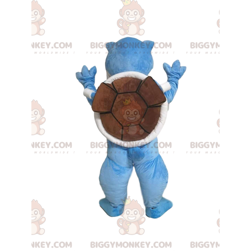 BIGGYMONKEY™ mascottekostuum blauwe schildpad met bruine schelp