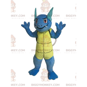 Costume da mascotte BIGGYMONKEY™ tartaruga blu con denti a