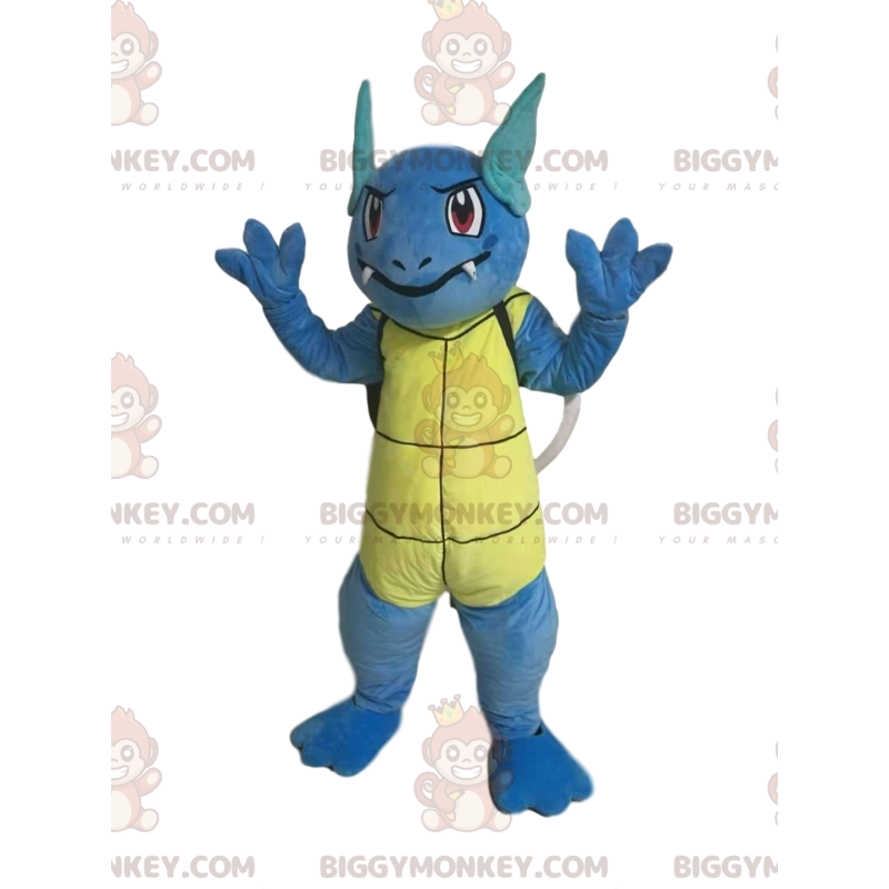 Costume de mascotte BIGGYMONKEY™ de tortue bleue avec des dents