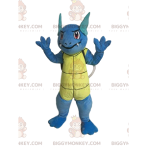 Blue Turtle BIGGYMONKEY™ Mascot Costume with Pointy Teeth and