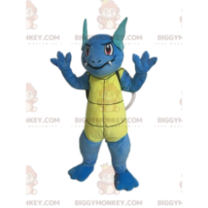 Costume da mascotte BIGGYMONKEY™ tartaruga blu con denti a