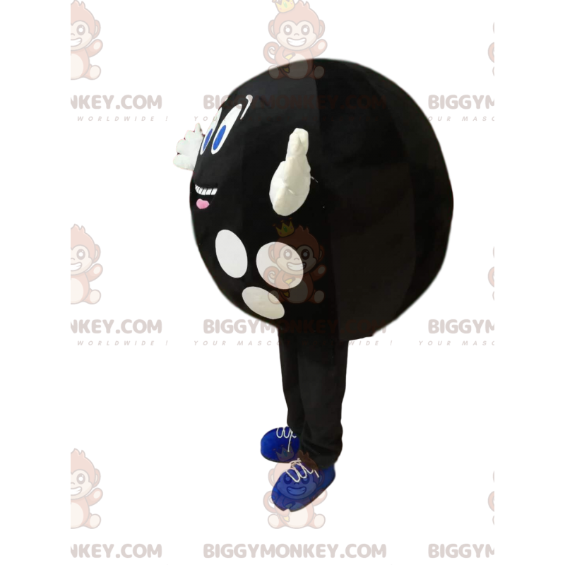 Very Happy Black Bowling Ball BIGGYMONKEY™ maskottiasu -