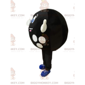 Very Happy Black Bowling Ball BIGGYMONKEY™ Mascot Costume –