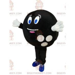 Very Happy Black Bowling Ball BIGGYMONKEY™ Mascot Costume –