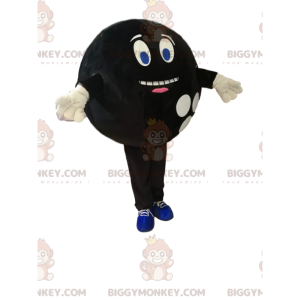 Costume de mascotte BIGGYMONKEY™ de boule de bowling noir très