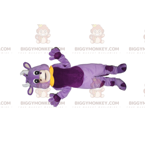 Costume de mascotte BIGGYMONKEY™ de vache violette avec un col