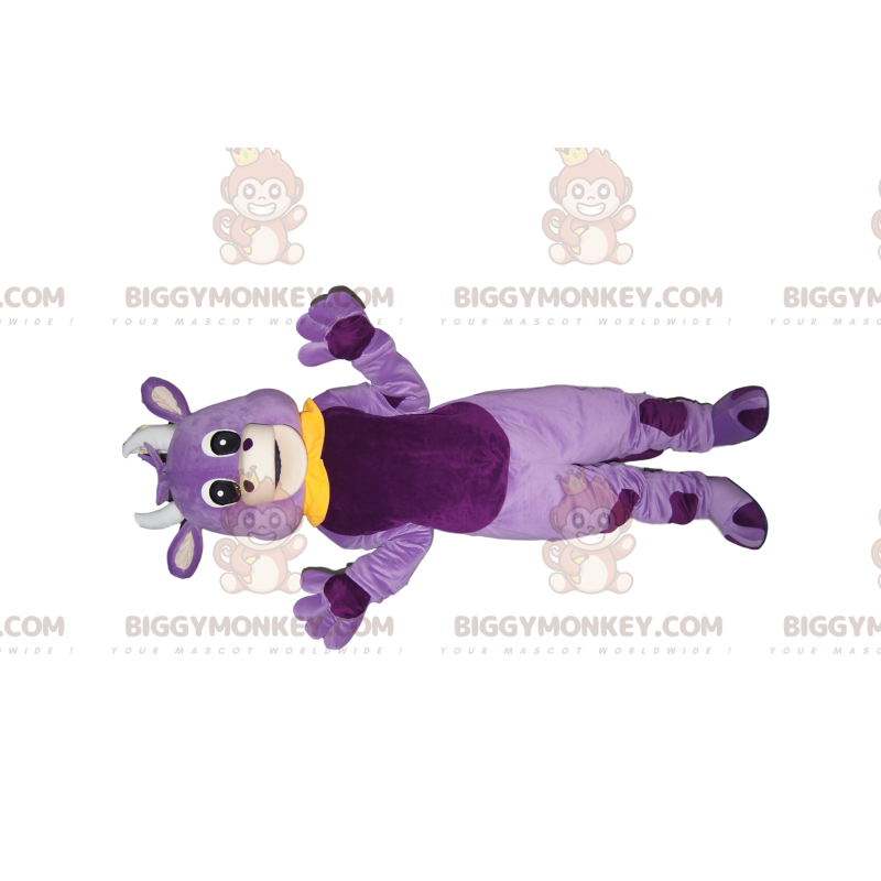 BIGGYMONKEY™ Costume da mascotte Mucca viola con colletto Peter