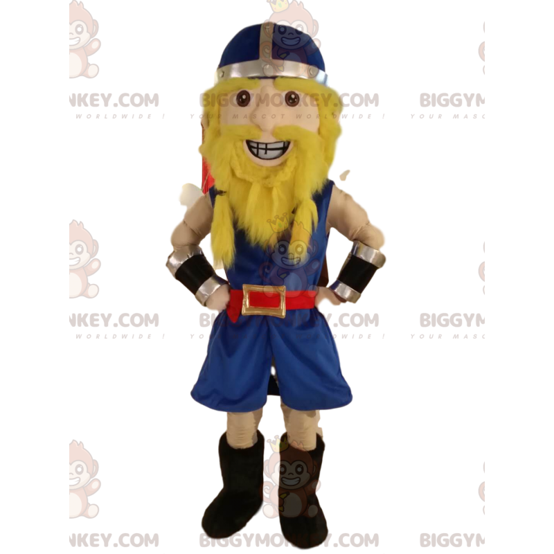 Costume da mascotte Happy Viking Warrior BIGGYMONKEY™, con elmo