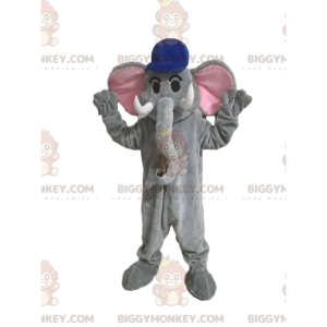 BIGGYMONKEY™ Costume da mascotte Elefante grigio con berretto