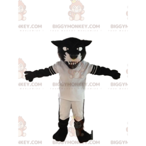 Costume de mascotte BIGGYMONKEY™ de panthère noire agressive