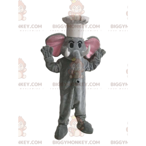 BIGGYMONKEY™ Costume da mascotte Elefante grigio con cappello