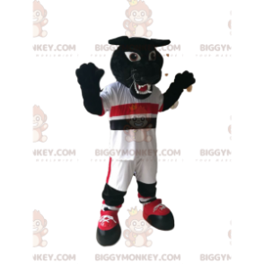 Costume de mascotte BIGGYMONKEY™ de panthère noire avec une