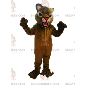 Traje de mascote BIGGYMONKEY™ de puma feroz com focinho fúcsia