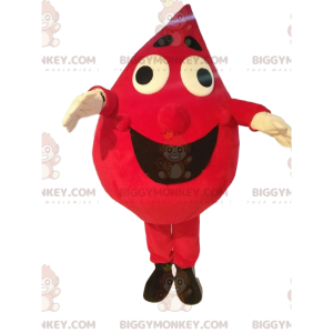 Costume de mascotte BIGGYMONKEY™ de goutte rouge très joviale -