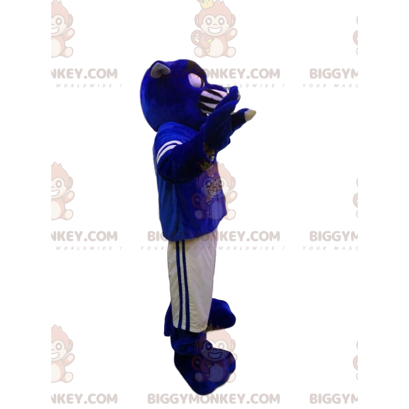 Costume da mascotte BIGGYMONKEY™ della pantera blu con