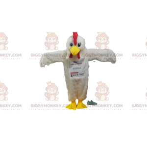 ¡Disfraz de mascota BIGGYMONKEY™ de gallina blanca con plumaje